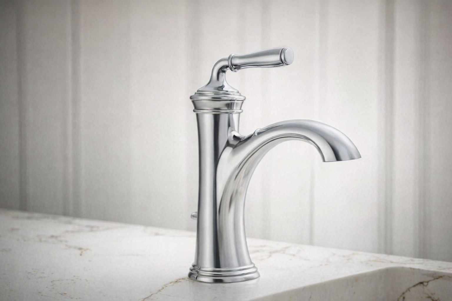 Krominen pesuallashana, jossa on ergonominen vipuohjain.